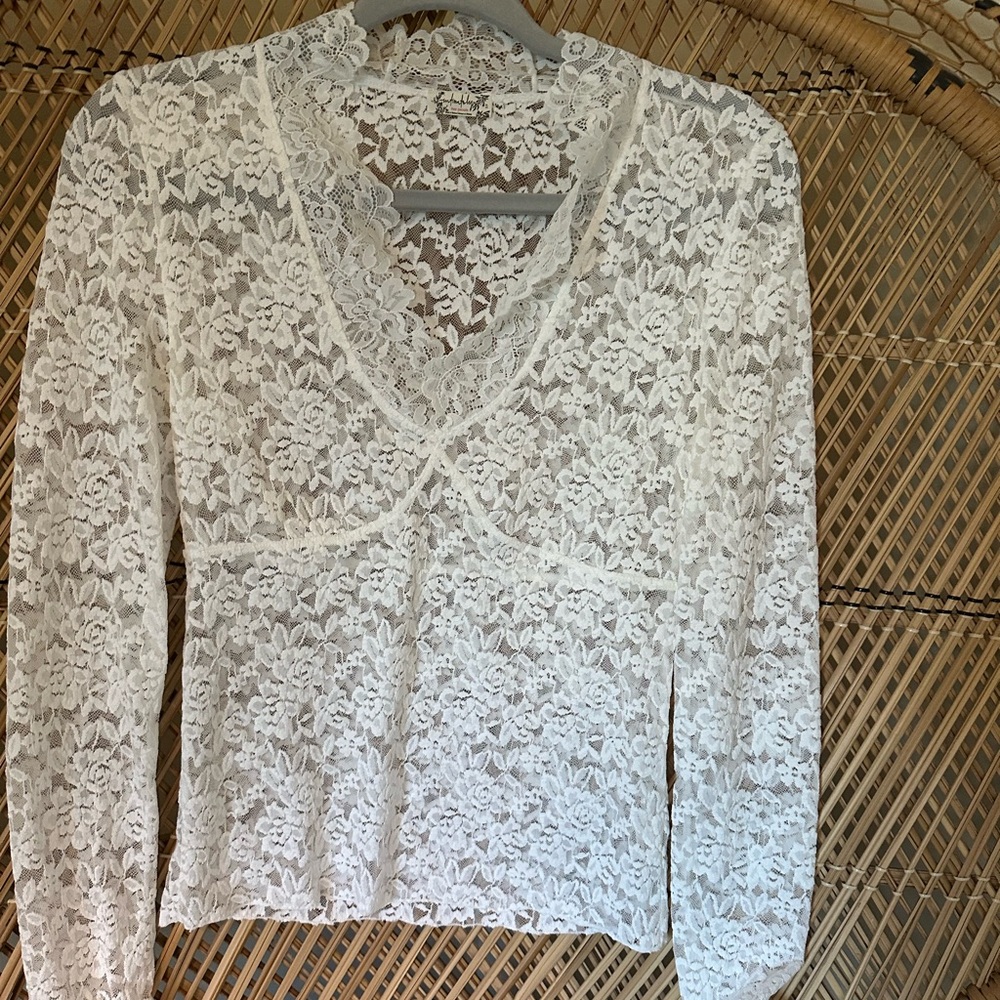 Free People Ivory Lace Blouse